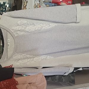 cato large sweatshirt fabric dress with lace detailing excellent condition nwot